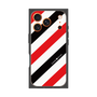 プレミアムスクエアケース［ Big Stripe - Red × Black ］