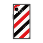 プレミアムスクエアケース［ Big Stripe - Red × Black ］