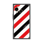 プレミアムスクエアケース［ Big Stripe - Red × Black ］