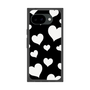 プレミアムスクエアケース［ Dot Hearts - Black ］