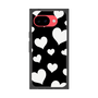 プレミアムスクエアケース［ Dot Hearts - Black ］