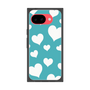 プレミアムスクエアケース［ Dot Hearts - Blue ］