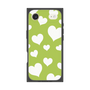 プレミアムスクエアケース［ Dot Hearts - Green ］