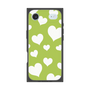 プレミアムスクエアケース［ Dot Hearts - Green ］