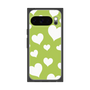 プレミアムスクエアケース［ Dot Hearts - Green ］