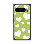 プレミアムスクエアケース［ Dot Hearts - Green ］