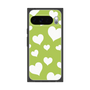 プレミアムスクエアケース［ Dot Hearts - Green ］