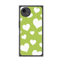 プレミアムスクエアケース［ Dot Hearts - Green ］