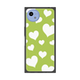 プレミアムスクエアケース［ Dot Hearts - Green ］