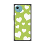 プレミアムスクエアケース［ Dot Hearts - Green ］