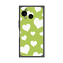 プレミアムスクエアケース［ Dot Hearts - Green ］