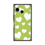 プレミアムスクエアケース［ Dot Hearts - Green ］