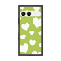 プレミアムスクエアケース［ Dot Hearts - Green ］
