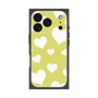 プレミアムスクエアケース［ Dot Hearts - Yellow ］