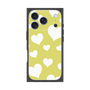 プレミアムスクエアケース［ Dot Hearts - Yellow ］