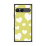プレミアムスクエアケース［ Dot Hearts - Yellow ］