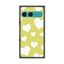 プレミアムスクエアケース［ Dot Hearts - Yellow ］