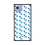 プレミアムスクエアケース［ Stripe Hearts - Blue ］