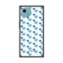 プレミアムスクエアケース［ Stripe Hearts - Blue ］
