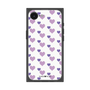 プレミアムスクエアケース［ Stripe Hearts - Purple ］