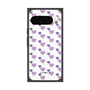 プレミアムスクエアケース［ Stripe Hearts - Purple ］