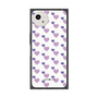 プレミアムスクエアケース［ Stripe Hearts - Purple ］