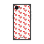 プレミアムスクエアケース［ Stripe Hearts - Red ］