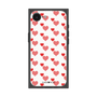 プレミアムスクエアケース［ Stripe Hearts - Red ］