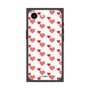 プレミアムスクエアケース［ Stripe Hearts - Red ］