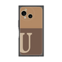 プレミアムスクエアケース［ オリジナル - initial two tone - U brown ］