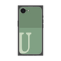 プレミアムスクエアケース［ オリジナル - initial two tone - U green ］