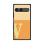 プレミアムスクエアケース［ オリジナル - initial two tone - V orange ］