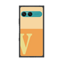 プレミアムスクエアケース［ オリジナル - initial two tone - V orange ］