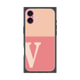 プレミアムスクエアケース［ オリジナル - initial two tone - V pink ］