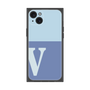 プレミアムスクエアケース［ オリジナル - initial two tone - V blue ］