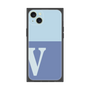 プレミアムスクエアケース［ オリジナル - initial two tone - V blue ］