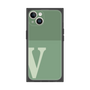 プレミアムスクエアケース［ オリジナル - initial two tone - V green ］