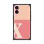 プレミアムスクエアケース［ オリジナル - initial two tone - X pink ］