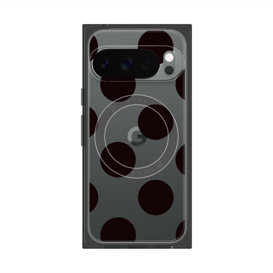 プレミアムスクエアケース with Pixelsnap［ シンプルドット - Black ］