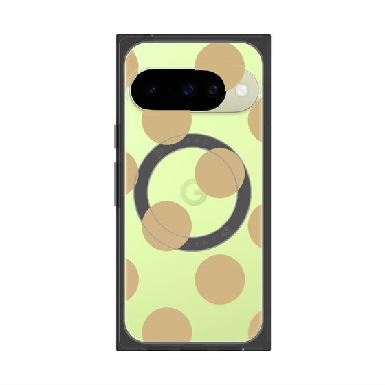 プレミアムスクエアケース with Pixelsnap［ シンプルドット - Beige ］