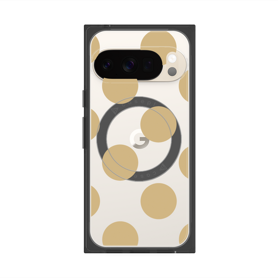 プレミアムスクエアケース with Pixelsnap［ シンプルドット - Beige ］