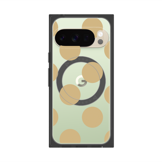 プレミアムスクエアケース with Pixelsnap［ シンプルドット - Beige ］