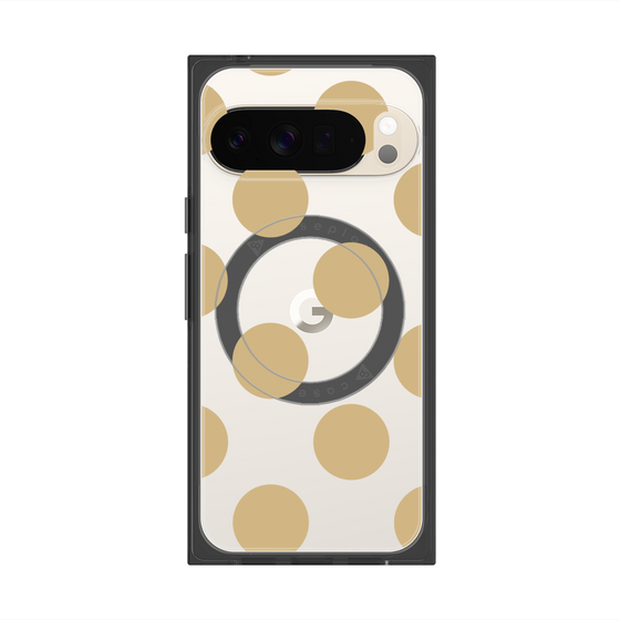 プレミアムスクエアケース with Pixelsnap［ シンプルドット - Beige ］