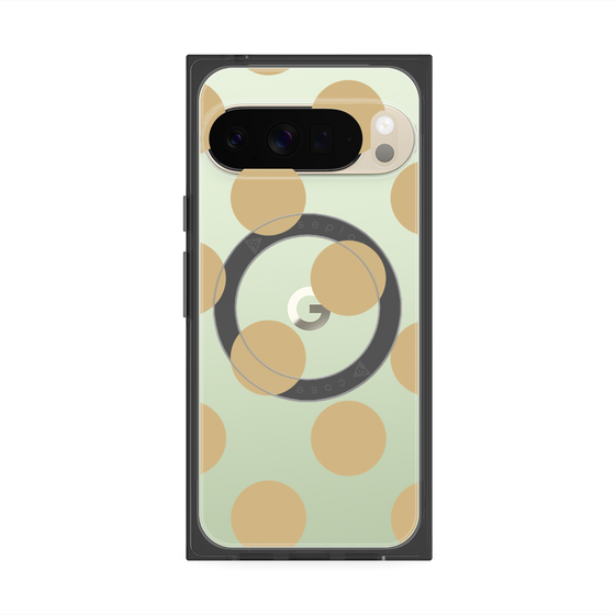 プレミアムスクエアケース with Pixelsnap［ シンプルドット - Beige ］