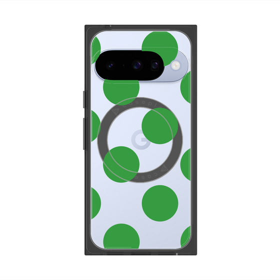 プレミアムスクエアケース with Pixelsnap［ シンプルドット - Green ］