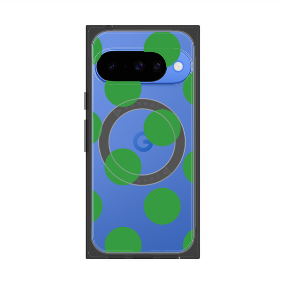 プレミアムスクエアケース with Pixelsnap［ シンプルドット - Green ］