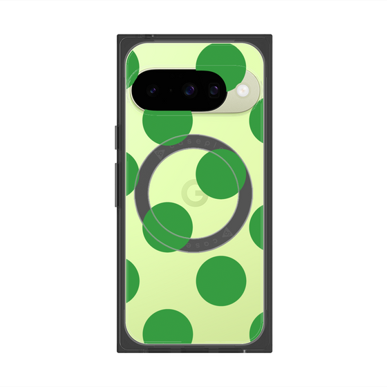 プレミアムスクエアケース with Pixelsnap［ シンプルドット - Green ］