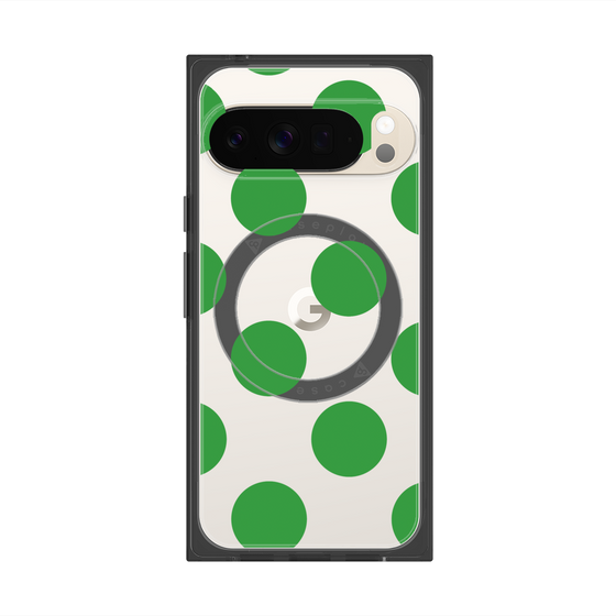 プレミアムスクエアケース with Pixelsnap［ シンプルドット - Green ］