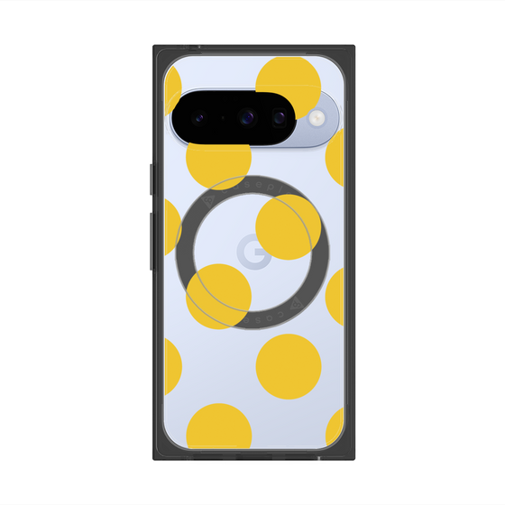 プレミアムスクエアケース with Pixelsnap［ シンプルドット - Yellow ］