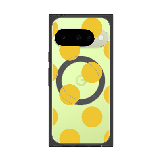 プレミアムスクエアケース with Pixelsnap［ シンプルドット - Yellow ］
